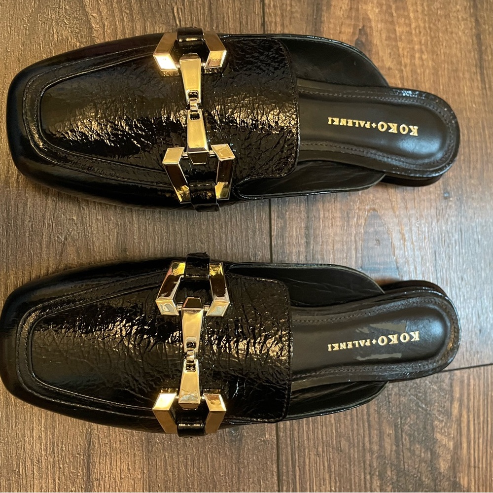 NEW $178 KOKO + Palenki Sagee Black Mule Slide Sandal 38 - Picture 4 of 7